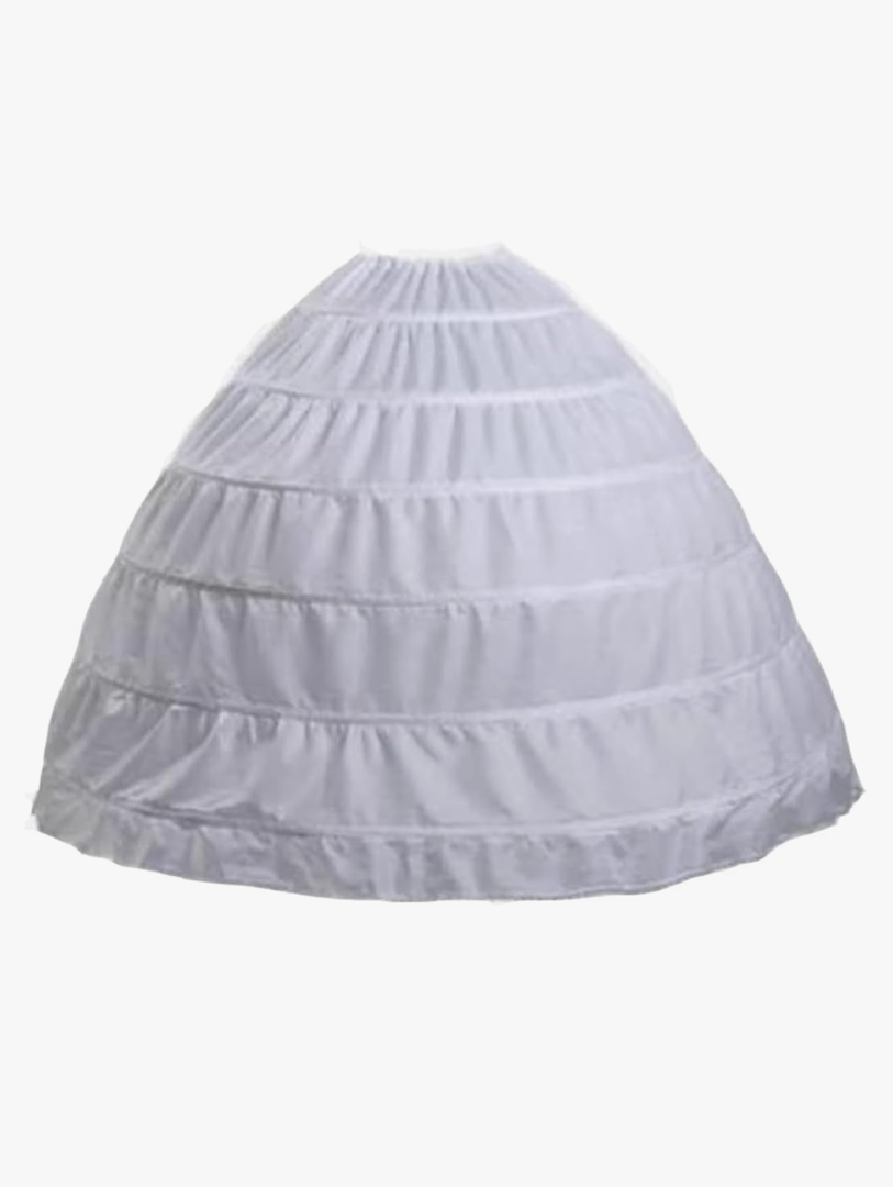 Women's 6 Hoop Petticoat Slip Floor Length Crinoline Underskirt for Wedding Dress Ball Gown