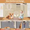 Spaceany Reinforced Retractable Baby Gate or Mesh Dog Gate,Easy to Use for Stairs, Doorways, Hallways, Indoor, Outdoor, Wide Pet Gate 33.5" Tall, Extends to 45" Wide, Cream