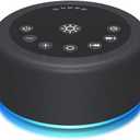 Sleep Sound Machine White Noise Machine with 30 Non Looping Sounds 12 Night light Colors with 5 Timers 36 Adjustable Volume Memory Function Brown Noise Machine for Baby kid Adult & Home Nursery Travel (Black)