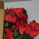 6 Pcs 15 Inch Artificial Poinsettia Bouquet, Faux Red 7 Stems Velvet Poinsettia Floral for Vases Wreaths Garland Indoor Outdoor Christmas Tree Ornament Home Porch Decorations