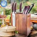 XYJ Magnetic Knife Block, Dual-Sided Strong Magnets, Acacia Wood Extra Large Stable Countertop Design, Kitchen Cutlery Display Stand without Knives