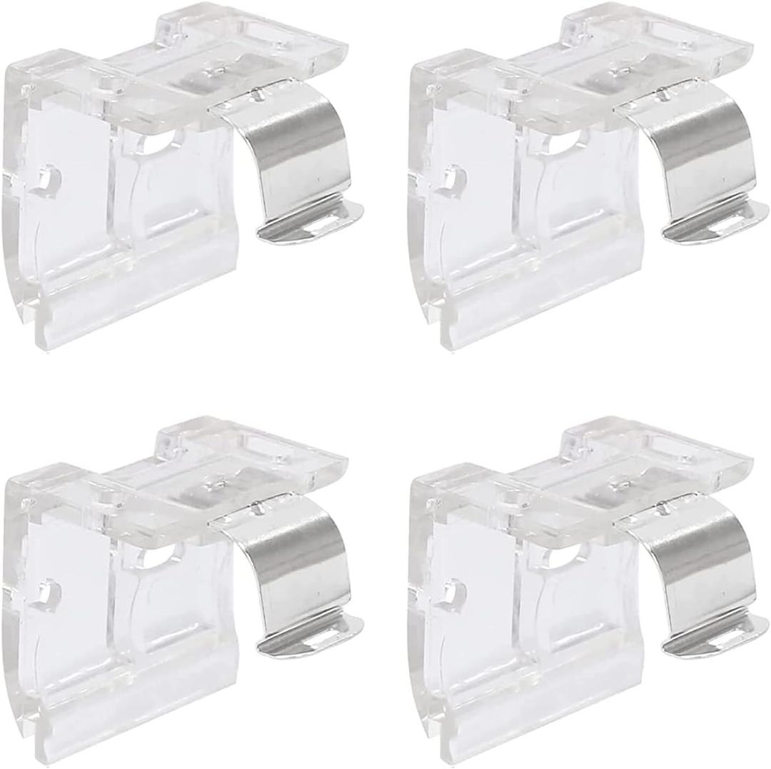 Aifeier ET 4 Pcs Cordless Shade Mounting Bracket with Metal Clips for 1" (25mm) for PVC Cordless Honeycomb Cellular and Pleated Shades Cordless Blinds Headrail Holder Clip