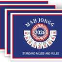 Oxerlas 4Pcs Mahjong Card  2026 Upgrade Large Print American Mahjong Cards Official Revision, Easy to Read Mahjong Card for Enthusiasts, Holiday Gatherings with Friends & Family