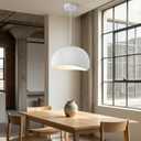 Wabi Sabi Pendant Light Oval, 15.7in Japanese Ceiling Fixture for Dining Room Kitchen Island Hallway Bedroom Restaurant, Modern Japandi Minimalist Hanging Lamp White E26 Base (40cm/15.7in)
