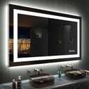 LOAAO 40”X30“ RGB LED Bathroom Mirror with Lights for Bathroom, Anti-Fog, Dimmable，Multiple Light Modes, RGB Backlit + Front Light, Memory Function, Tempered Glass