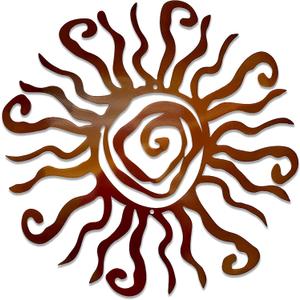 Wacky Sun Metal Wall Art Indoor/Outdoor Decor - 12" Copper Rust Proof Wall Sculpture - Made in USA - Ideal for Bedroom, Garden, Home, Patio and Farmhouse