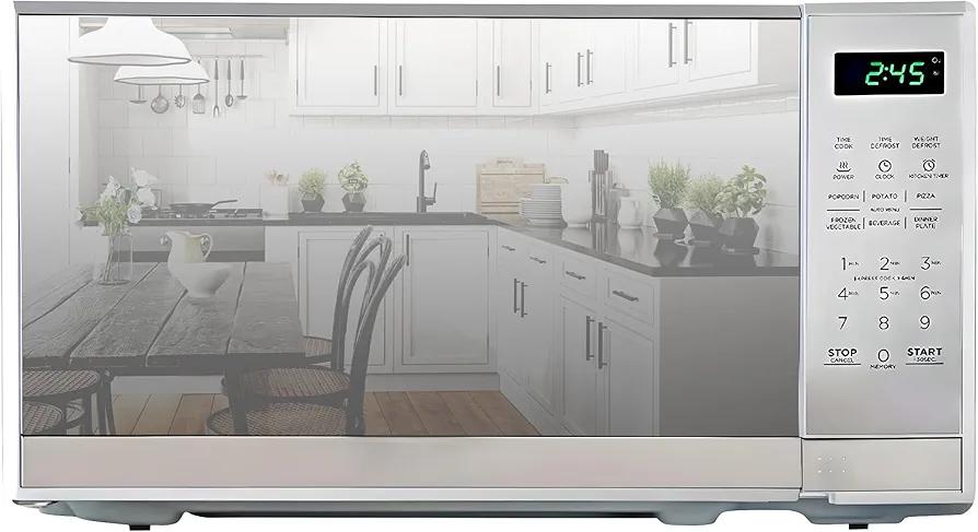 Total Chef 0.7 Cu Ft Microwave Oven - Stainless Steel Compact Style Microondas, Smart Countertop Kitchen Appliance With Digital Touch Use, Pre-Set Function, 10" Turntable, Easy To Use Horno, 700 watt