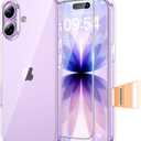 TAURI for iPhone 17 Case, Camera Control Anti-Yellowing, with Screen Protector, Military-Grade Protection Shockproof Phone Case for iPhone 17, Clear (B-Button Clear)