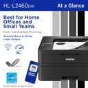 Brother HL-L2460DW Wireless Compact Monochrome Laser Printer with Duplex, Mobile Printing, Black & White Output | Includes Refresh Subscription Trial(1)