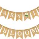 GCQQ Baby In Bloom Burlap Sign Banner Rustic Gender Neutral Locally Grown Baby Shower Girl Banners Decorations Welcome Babies Daisy's Banner for Mommy to Be Baby Shower Party Supplies