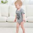 Funnycokid Baby Boys Girls Bodysuit Funny Newborn Romper Short Sleeve Infant Neutral Outfits 0-12 Months (A1 Grey)