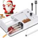 NEWTRY Infrared Sensor Cigarette Rolling Machine, Electric Automatic Tobacco Roller, Portable Tobacco Injector with 1 Brush, 1 Stirring Rod Silver (0.31)