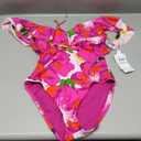 Trina Turk Women's Bloom Ruffle One Piece Swimsuit, Plunge V-Neck, Bathing Suits , 8, Multicolor