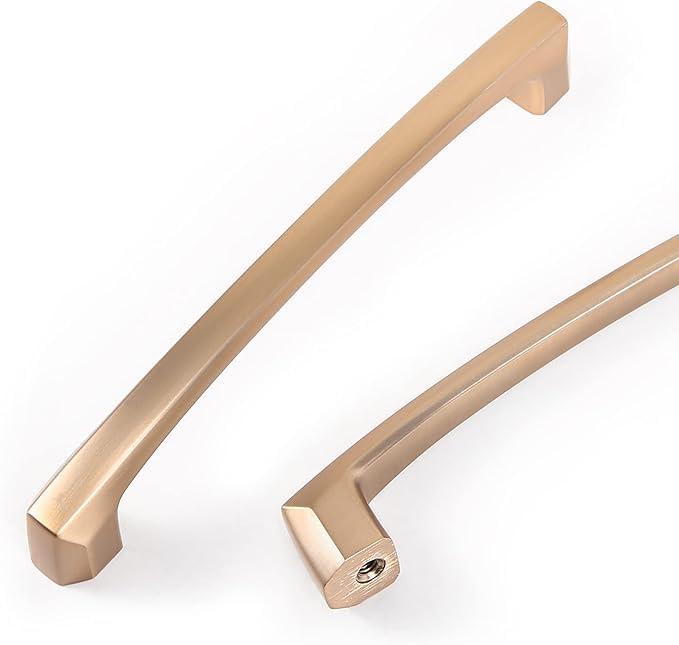 2 x COTYKILEY 6 Pack 7.5Inch(192mm) Champagne Copper Kitchen Cabinet Handles Brushed Brass Cabinet Pulls Cabinet Door Handles Gold Kitchen Cabinet Hardware