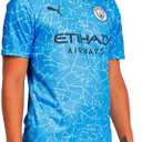 PUMA Men's Manchester City 2020-21 Home Jersey (Small) Team Light Blue-Peacoat