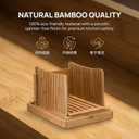 Bamboo Bread Slicer for Homemade Bread, Adjustable with Foldable Slicing Guide & Crumb Tray, Even Slicing for Sourdough Loaf, Sandwich Bread, Bagels & Cakes, Kitchen Baking Gadget
