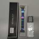 Joyozy Slim Stainless Steel Band Compatible with Apple Watch 38mm 40mm 41mm 42mm 44mm 45mm 46mm Milanese Strap with Bling Glitter Case Built-in Screen Protector Dressy Bracelet Band for Women(Rainbow 38mm)