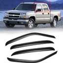 Window Visors for 01-07 Chevy Silverado/GMC Sierra, Rain Guards Vent Deflector Shade Smoke for 00-06 Chevy Suburban/GMC Yukon XL, 02-06 Cadillac Escalade/Chevy Avalanche for Crew Cab, 4PCS