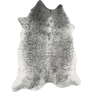 Extra Large Washable Faux Cowhide Rug 8x10 Grey, Modern Farmhouse Animal Skin Area Rugs, Non Slip Cow Print Carpet for Open Living Room Dining Room, Aesthetic Home Decor