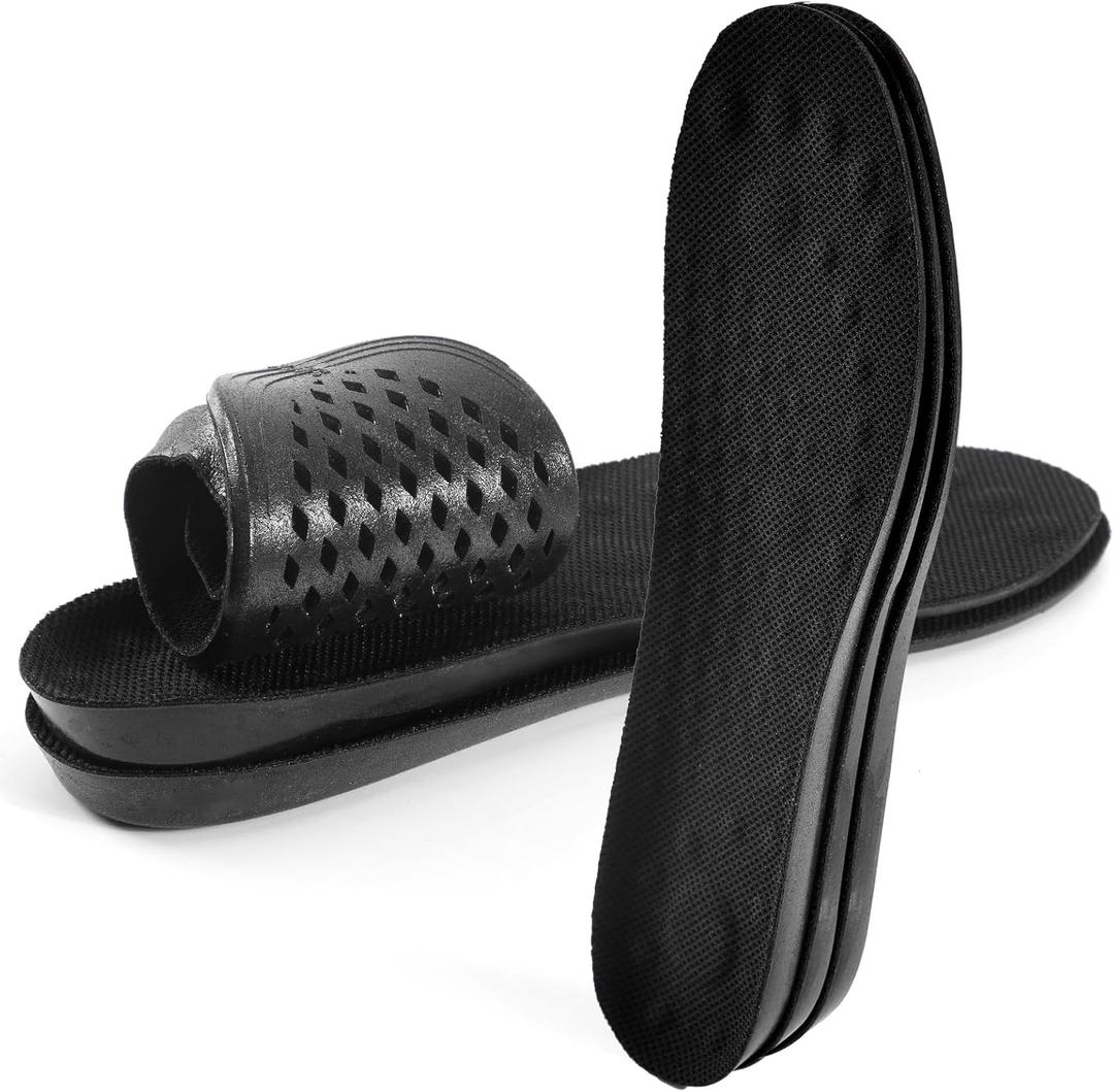 XINIFOOT 3 Pairs Breathable Shock Absorption Sport Shoe Insoles Elastic Soft Running Shoes Pad Replacement Insole for Men&Women Black (S Men 5-6.5 / Women 7-8.5)