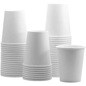 GUSTO White Paper Cups [8 oz - 100 Count] Disposable Coffee Cup for Hot Drinks  Sturdy & Eco-Friendly  Paper Cups for Tea, Cocoa & More  (Formerly Comfy Package)