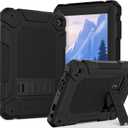 MENZO All-New Case for 8" Tablet, Slim Shockproof Rugged High Impact Protective Case with Kickstand, Black