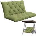 Porch Swing Cushion with Backrest,Waterproof Bench Cushion for Outdoor Furniture,2-3 Seater Replacement Thickened 5 in swing cushion,with Ties,Patio,Outdoor,Backyard and Garden (Light Green,40x40 in)