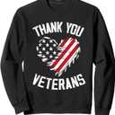 Thank You Veterans Patriotic American Flag Memorial Day 2026 Sweatshirt Large