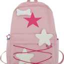 Preppy Backpack Cute Stars Pattern Korean Style Backpack Aesthetic College Backpack for Work Travel