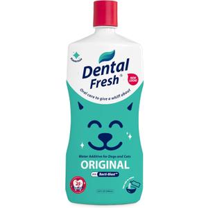 Dental Fresh Water Additive for Dogs and Cats, Clean Teeth and Fresh Breath, Daily Pet Oral Care, Flavorless, 32 fl oz