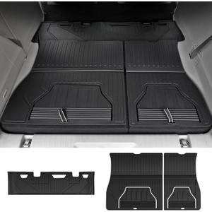 Cargo Mat for Stowed 3rd-Row Seating Compatible with Chrysler Pacifica 2017-2025 2026 7/8 Seats(Only Gas), Fit Voyager 2020-2025, All Weather TPE Cargo Liner Trunk Mat Accessories