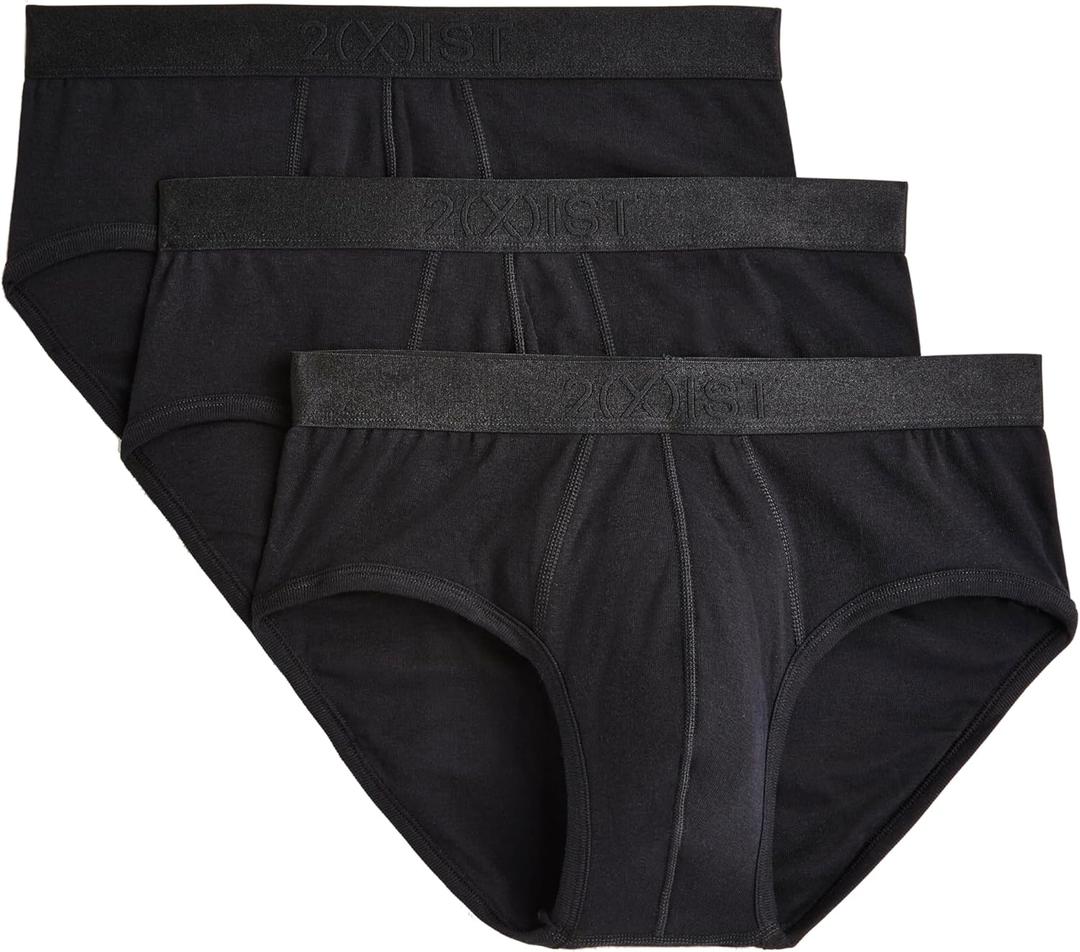 2(X) IST mens Pima Cotton Contour Pouch Brief 3-pack (Medium)