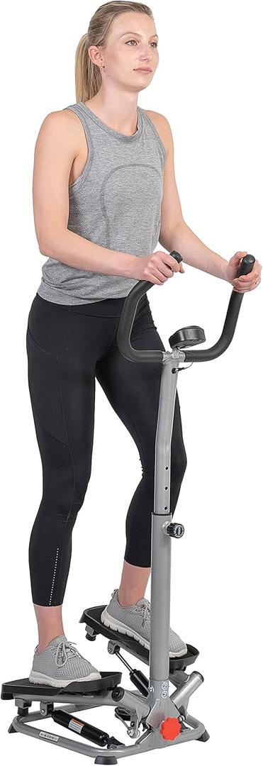 Sunny Health & Fitness Twist Stair Stepper Machine with Handlebar, Low Impact Stepper, Compact & Space Saving for Home Workouts SF-S020027