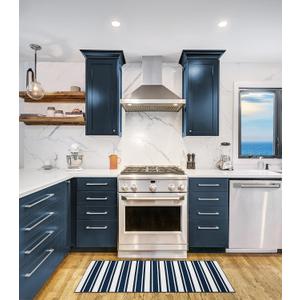 Nautica  Runner Rug | Indoor Runners for Hallways and Entry Rugs| Non-Slip and Non-Skid Entry and Kitchen Door Mat| Machine Washable Entryway Carpet Rugs | 2'2" x 5' | Stripe Navy