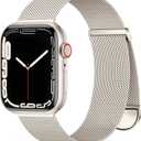 Zedoli Metal Band Compatible with Apple Watch Band 40mm 38mm 41mm 45mm 44mm 42mm 46mm for Women Men, Stainless Steel Milanese Mesh Loop Magnetic Wristbands for iWatch Series 11 10 9 8 7 6 5 4 3 2 1 SE (Starlight)