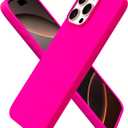 ORNARTO Compatible with iPhone 16 Pro Max Case 6.9", Slim Liquid Silicone 3 Layers Soft Gel Rubber Shockproof Protective Cover with Anti-Scratch Microfiber Lining-Hot Pink