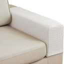 Stlemiko Couch Sofa Arm Chair CoverPolyester Stretch Arm Rest Covers for Sofa Recliner Chair Arm Covers Protectors with Twist Pins (Cream White,L)