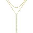 17 MILE 14K Gold-Plated Long Necklace for Women, Dainty Y-Shaped Body Chain Choker Long Necklace Non Tarnish, Layered Necklaces Set Jewelry 