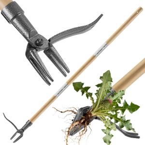 Heavy Duty Stand Up Weed Puller Tool - 46" Long Handle & 4-Claw Steel Head, Easily Remove Weeds Without Bending or Kneeling, Ergonomic Garden Weeding Tool for Seniors, Dandelion Remover