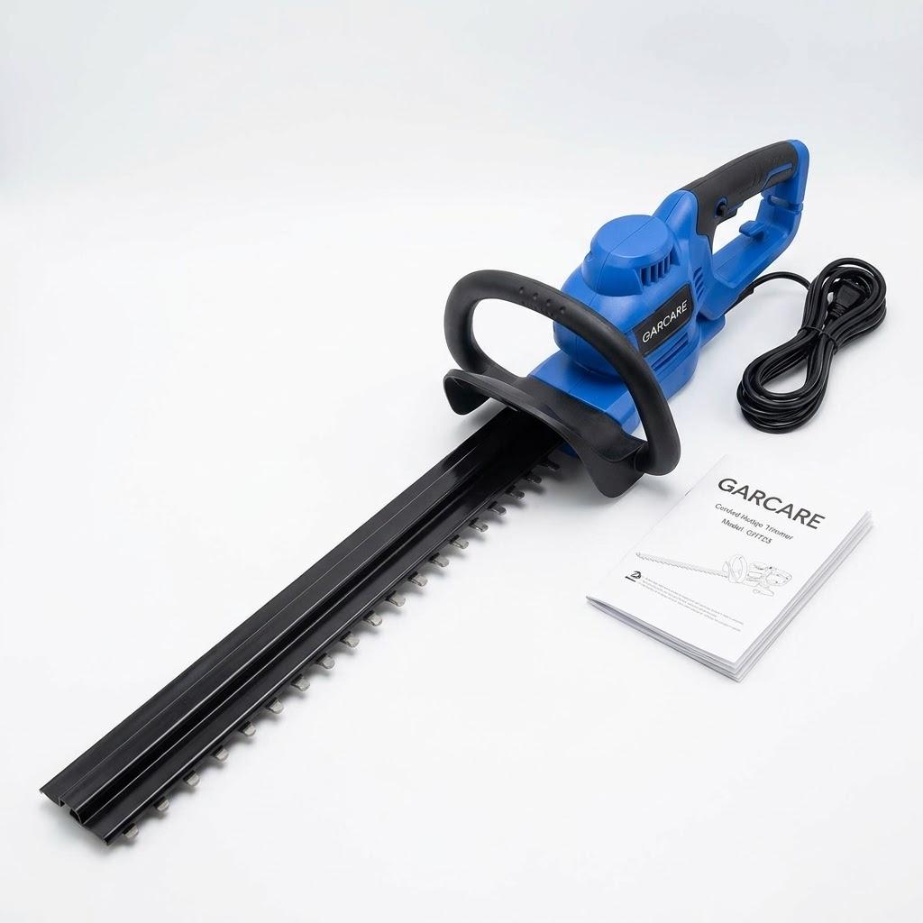 GARCARE 4.5Amp Corded Electric Hedge Trimmer - 24" Dual-Action Blade, 0.7" Cutting Capacity, Lightweight & Adjustable Handle for Lawn, Garden, Shrub Trimming