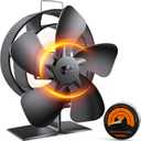 BOBEN Heat Powered Wood Stove Fan with Oscillating Function for Enhanced Heating, with Thermometer