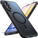 Fin2feel for Samsung Galaxy A36 5G Case Magnetic, Galaxy A36 Phone Case with Screen Protector [Compatible with MagSafe], Matte Back Slim Shockproof Protective Case for Samsung Galaxy A36, Black
