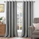 YoungsTex Light Grey Velvet Blackout Curtains 84 Inch Length 2 Panels for Bedroom, Thermal Insulated Drapes with Grommet Room Darkening Privacy for Living Room, 52 X 84 Inch