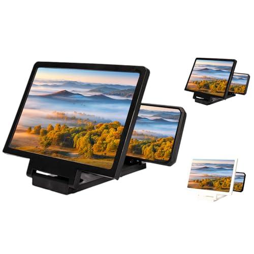 Big Screen Phone Magnifier, Screen Magnifier for Cell Phone, 3D Hd Mobile Phones Magnifier Projector Screens Enlarger for Movies, Videos and Gaming (Black)