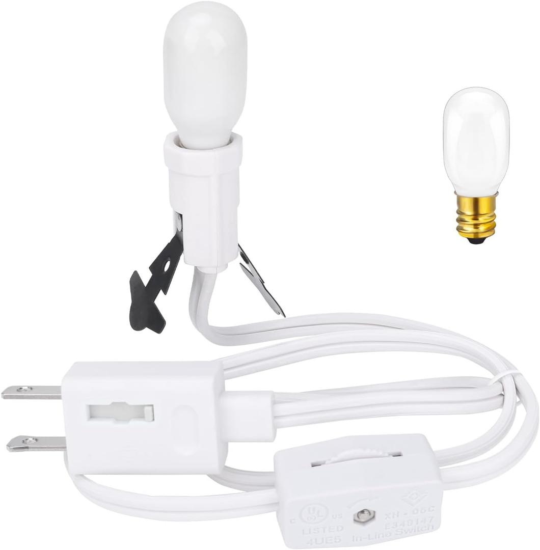 LikeLion Single Cord Set Lights with 2 Bulbs, Compatible with Dept 56 Village Collection Accessories, 120V 6W Bulbs