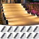 VOLISUN Solar Step Lights for Outside 12 Pack, Solar Stair Lights Outdoor Waterproof IP67, LED Outdoor Step Lights, Outdoor Stair Lights Decor for Deck, Front Step, Front Porch and Patio (Warm White)