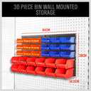 SEDY 30-Bin Wall-Mounted Storage Rack System - Heavy-Duty Garage Tool Organizer for Screws, Nuts, Bolts, Nails, Beads, and Small Hardware Parts - Easy Installation and Customizable