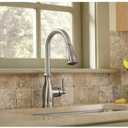 Moen Brantford Chrome Traditional One-Handle Kitchen Faucet with Pulldown Sprayer Featuring Power Boost and Reflex Docking System, 7185C
