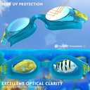 KX Toddlers Baby Swim GogglesKids Swimming Goggles for Kids Age 0-5 Years Old (Blue)