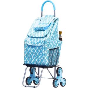 dbest products Stair Climber Bigger Trolley Dolly, Moroccan Tile Grocery Shopping Foldable Cart Condo Apartment